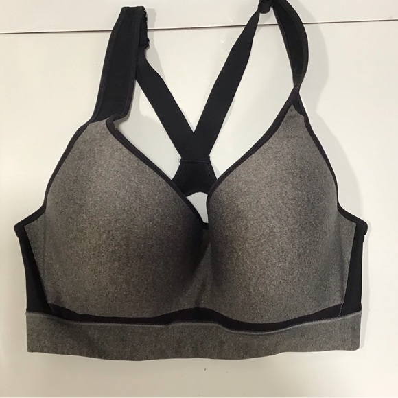 Under Armour High Impact Sports Bra Cross Back Adjustable Strap Workout Bra 36D - Picture 2 of 7